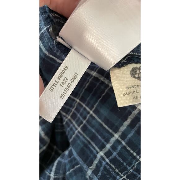 Madewell L Ruffle Trimmed Midi Dress Womens Peasant Blue Plaid Gauze Boho - Picture 10 of 10